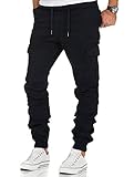 Amaci&Sons Herren Stretch Jogger Cargo Chino Jeans Hose 7006 Navyblau W30