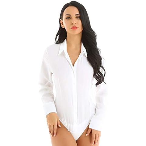Aiihoo Women's Long Sleeve Business Bodysuit Cover