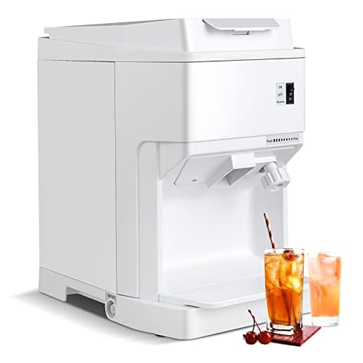 PETSITE Electric Ice Crusher Shaver, 460W Adjustable Shaved Ice Maker Machine, 265LBS/H, Snow Cone Maker for Home and Commercial Use, White