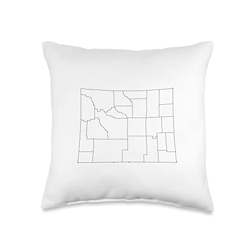 Camping Adventures Wyoming RV Map Throw Pillow 16x16