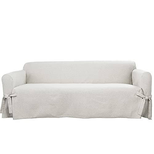 SureFit Farmhouse Basketweave 1 PC Sofa Slipcover in Oatmeal