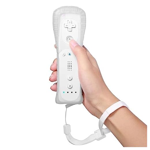 Télécommande Wii : manette de jeu manette Wii télécommande sans fil connexion capteur de mouvement manette de jeu de remplacement pour console Wii et Wii, avec étui en silicone et dragonne (blanc)