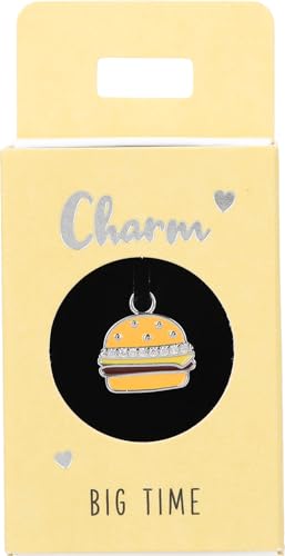 Depesche 11834-063 Charm Hamburger, versilberter Anhänger für Halsketten, Armband und Ohrringe, ideal als kleines Geschenk