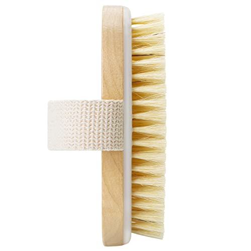 Dry Body Brush - Ideal for Exfoliating Dry Skin Lymphatic Drainage and Cellulite Treatment - Organic Exfoliator & Massage Brush (Oval) - Image 3