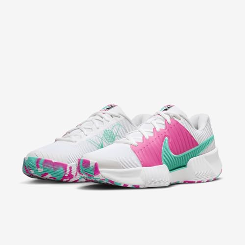 Image of Nike Zoom Challenge Women's Pickleball Shoes (FQ4155-101, White /Alchemy Pink /Retro) Size 10
