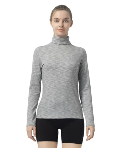 Leapstride Women's Turtleneck Slim - Fit Long Sleeve Base Layer Top, Space - Dyed Pattern, Sport Jersey for All - Round Activities
