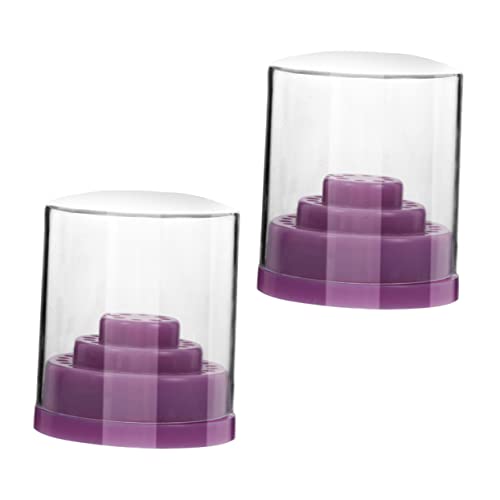 FRCOLOR Ganize Your Nail Drill Bits Ease 2pcs Drill Organizer Case Drill Display Holder for Nail Art Practice Keep Your Desk Ne