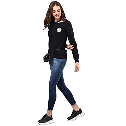 Image of Campus Sutra Cotton Women High Neck Sweatshirt