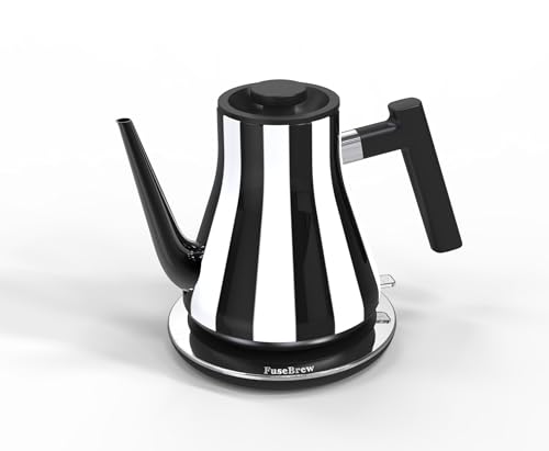 Gooseneck-Electric-Kettle08L1000-Watts-Fast-BoilingStainless-Steel-BPA-FreeAutomatic-Shut-OffPour-Over-Kettle-for-Small-KitchenRVTripCoffee-Tea-Black-Black-and-White Gooseneck Electric Kettle(0.8L),1000 Watts Fast Boiling,Stainless Steel BPA Free,Automatic Shut Off,Pour Over Kettle for Small Kitchen,RV,Trip,Coffee & Tea- Black (Black and White) - Image 1