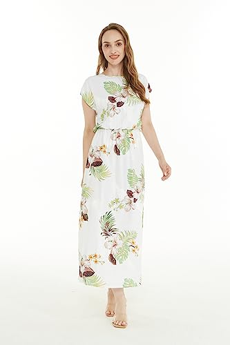 Image of Hawaii Hangover Women's Hawaiian Cap Sleeve Maxi Dress Signature Prints