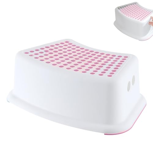 Poggiapiedi per WC, Sgabello WC Adulti Anziani Bambini, Sgabello Accovacciato Antiscivolo, Sgabelli per WC Accovacciati, Panchetto Bagno per WC, Sgabello Ergonomico per Fares la Cacca da Bagno(rosa)
