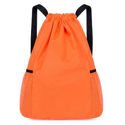 Drawstring Backpack for Gym, Yoga, Running, Swimming, Beach, Camping, Travel Bag Sports Fitness Club Student Training Bag(Orange)-image-32