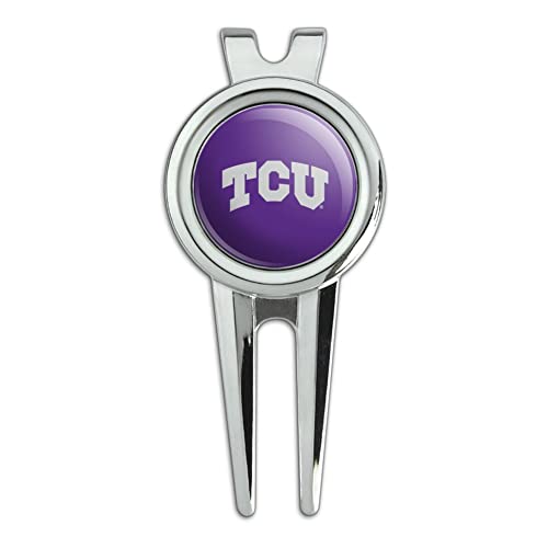 GRAPHICS & MORE TCU Primary Logo Golf Divot Repair Tool and Ball Marker
