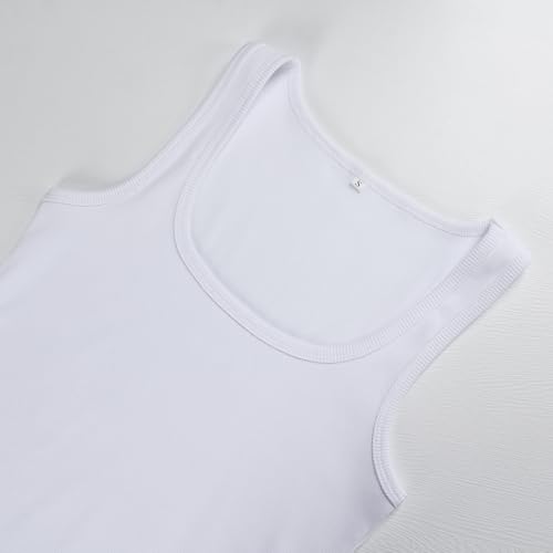 Artfish Women Sleeveless Ribbed Fitted Scoop Neck Full Length Racerback Basic Tank Tops3