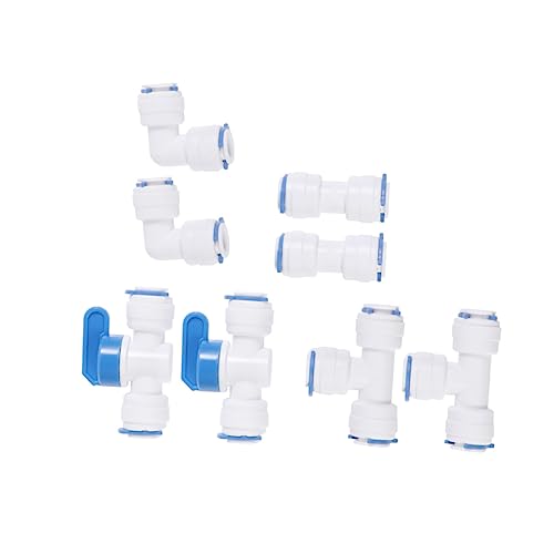 Holibanna 8pcs Water Pipe Quick Connect Fittings Hose Adapter Set Easy Install No Tools for Ro System Filters