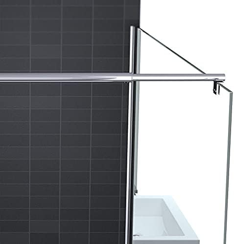 Durovin Bathrooms 850mm Walkin Shower Screen2000 mm high - 8mm Safety Frosted Strip Glass -Wet Room Shower Enclosure