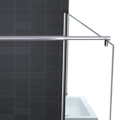 Durovin Bathrooms 850mm Walkin Shower Screen2000 mm high - 8mm Safety Frosted Strip Glass -Wet Room Shower Enclosure