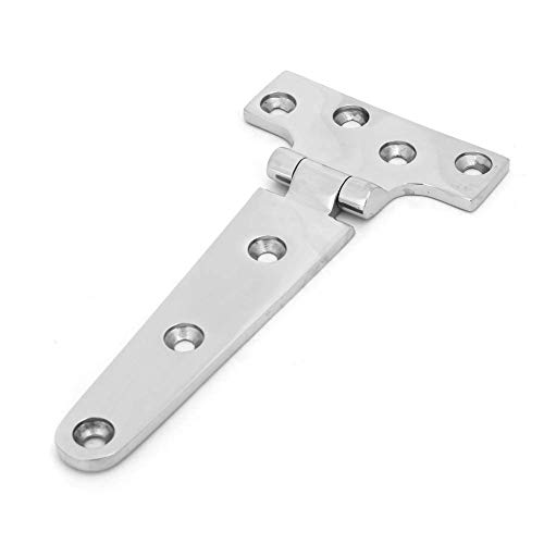FTVOGUE Lot de 2 Épaissi Charnières en Acier Inoxydable Feuille T Type Charnière pour Portes De Jardin 151 * 75 * 4.5mm