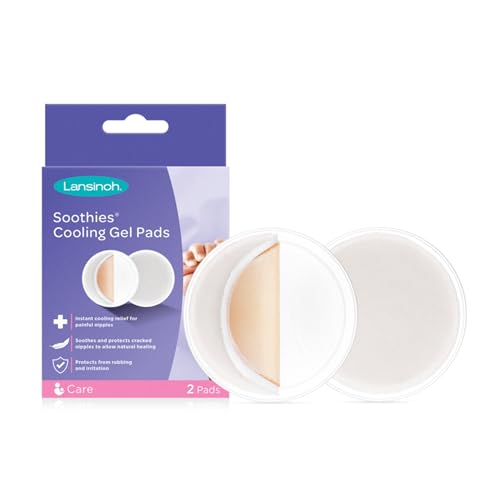 Lansinoh Soothies® Kühlende Gel-Pads zum Stillen – Beruhigt und schützt rissige Brustwarzen beim Stillen – wiederverwendbar bis zu 3 Tage mit Ablageschale – Brustwarzenlinderung