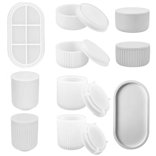 9-Teiliges Silikonformen Set für Epoxidharz & Beton Gießformen