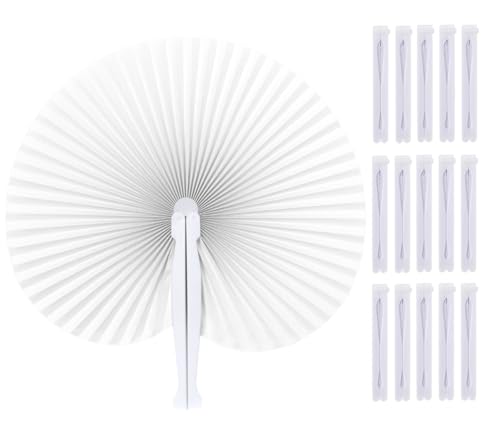 Lote 100 Piezas Abanico PAI PAI de Papel Plegable Paipai Detalles Regalos para Invitados de Bodas, Fiestas, Ceremonias Blanco, Medidas 24.5 x 26 cm, fiestas de cumpleaños, despedidas, Ideal verano