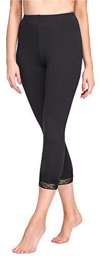 Merry Style Leggins 3/4 Mallas Deportivas Mujer MS10-290(Negro, 4XL)