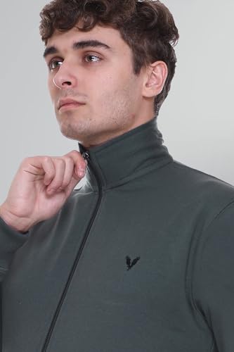 Image of GODFREY Zipper Track Suit For Man Winter Wear High Neck Cotton Tracksuit- Co ords For Men Regular Fit