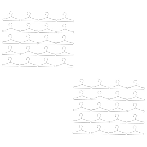 HONMEET 2sets Sturdy Metal Miniature Stuff Hangers for Dolls Dresser Wardrobe Accessories 20pcs*2