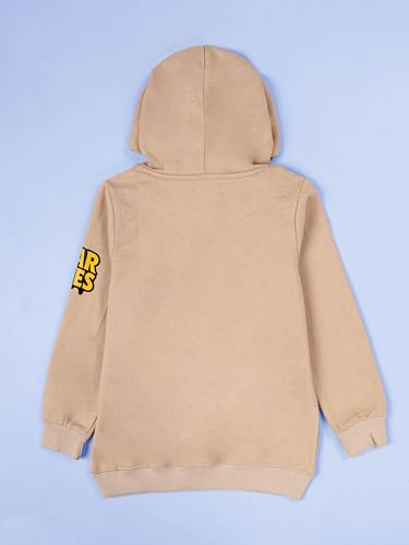 Image of KiddoPanti Unisex Solid Pullover Hooded Fleece Sweatshrit | Cotton Poly Fleece Fabric | Waist Length, Full Sleeve Hoodie | 2 Kangaroo Pockets | Winter Wear for Boys & Girls