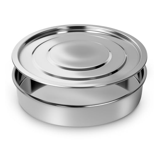 LVDALAB Lab Sieves Pan with Lid, All 304 Stainless Steel Test Sieve, Sample Test Sieves for Industrial Laboratory, 20cm/7.9'' Dia, 4cm/1.57'' Height