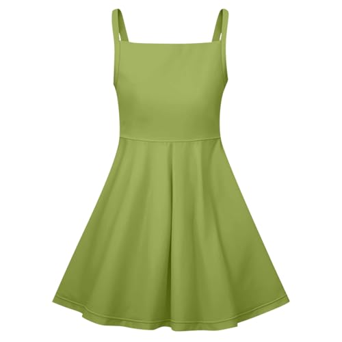 Girls Summer Dress Sleeveless Spaghetti Strap Midi Sundress A-line Swing Casual Flowy Dresses4