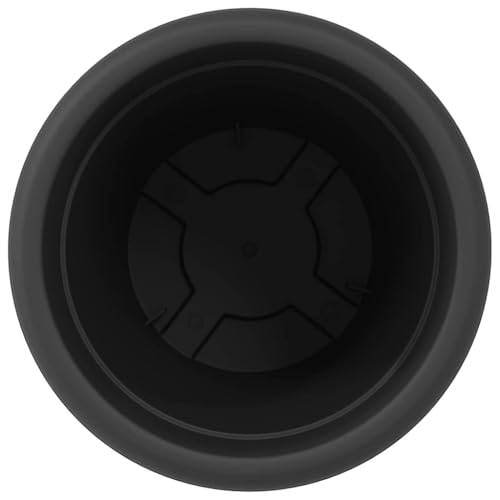 Pot à fleurs rond au design moderne noir pour décorations épurées - 7