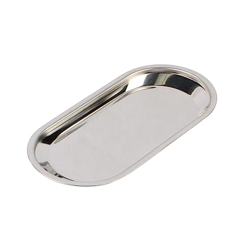 POPETPOP Vassoio in Acciaio 201 Professionale, Grande Misura, Finitura Lucida, Riutilizzabile, Per Strumenti Medici e Conservazione Bagno