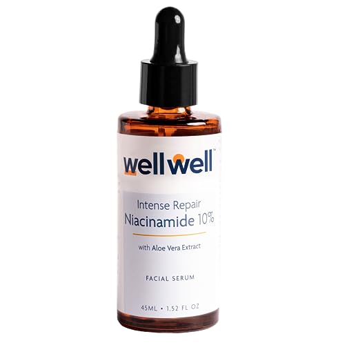 wellwell Niacinamide 10% Serum, 45ml | Treats Blemishes, Acne Scars, Hyperpigmentation, Dark Spots, Brightens Skin Tone & Improves Skin Texture | For all Skin Types | Fragrance Free