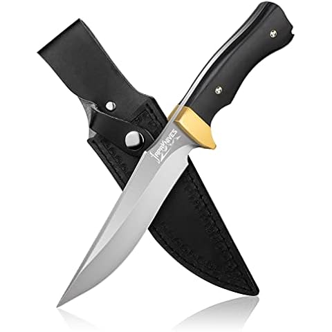 Japaknives Outdoor Survival Messer D2 Stahl Jagdmesser Feststehend Klinge Scharf Bushcraft Messer Full Tang Gürtelmesser mit Scheide Cover