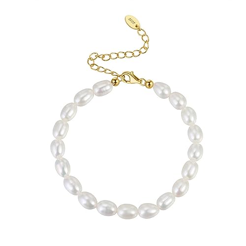 Bracelet perles naturelles KnSam en argent doré pour femme