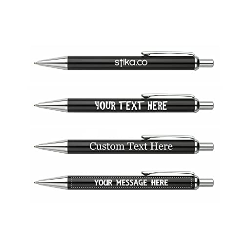 stika.co Custom Printed Black Corporate Promotional Pen - Durable, High-Contrast Branding Personalised Pens - Ideal for School, Work, and Promotional Events (Sample)