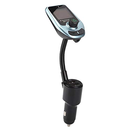 Transmisor FM para automóvil, Interfaz USB Dual, Plug and Play, botón Simple, D4 ​​Manos Libres para automóvil MP3 Bluetooth 5.0 Transmisor FM Reproductor de música con Pantalla Grande QC3.0 Cargador Cover