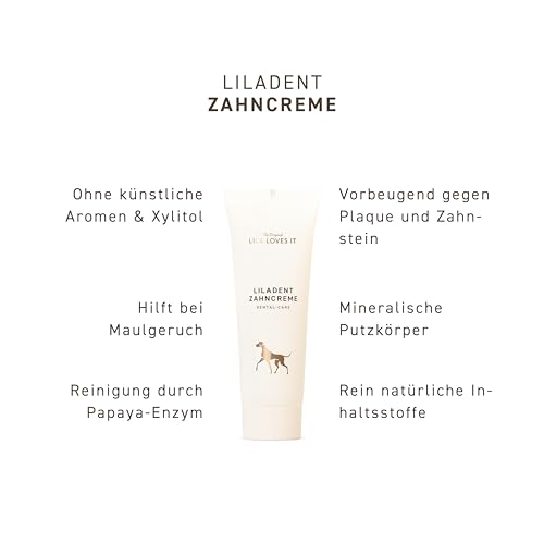 Zahncreme für Hunde – natürliche Zahnreinigung mit Kokosöl, Kurkuma & Papaya-Extrakt, sanft & effektiv, bei Zahnbelag, Zahnstein & Mundgeruch, LILADENT von LILA LOVES IT, 75 ml