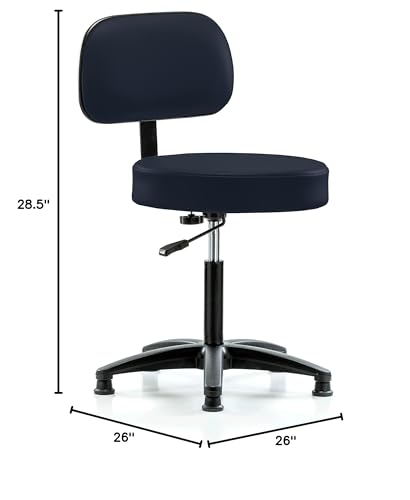 Image of Perch Stationary Walter Height Adjustable Exam Stool with Back | Medium Bench Height 21-28.5 inch | Imperial Fabric