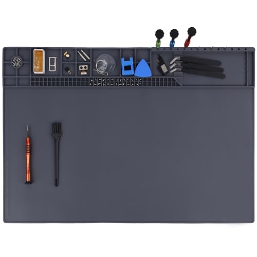 Image of Premium Heat Resistant 932F 22 inchx 14.2 inch Magnetic Silicone Soldering Mat Electronics Repair Mat for Cell Phone Computer Laptop Repair