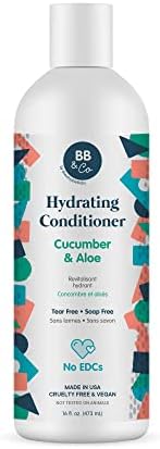 BB&CO Hydrating Conditioner — Cucumber & Aloe — 16 oz — Tear Free & Soap Free — No EDCs — Safer for Baby — Good for the Whole Family — Made in USA