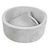 TRENDBOX Foam Ball Pit for Toddlers, 35x11 inch Soft Baby Ball Pit with Washable Velvet Cover (Balls not Included)- Grey