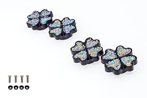 Image of FD&D Multiple Use Shining Screw Cap, Silver Lucky Clover Pattern with M5 Machine Screw