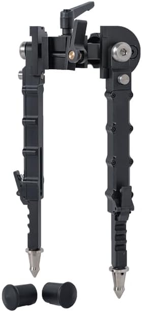 7.5-9.25” Tactical Wide Stance Rifle Bipod Pan & Cant with QD Picatinny Rail Mount Built-in Spike & Rubber feet