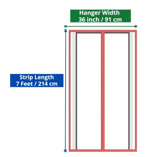 Image of Qlarity Covers 2mm Thick PVC Strip AC Curtain | Size- 36 (20x16) 2pcs Inch Wide Hanger X 7 Feet Long | 5 Strips, 8.5 Inches Wide Vinyl Transparent Door Curtain | Mount Hanger for Cold Storage /Office