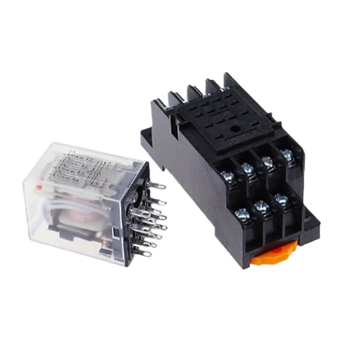 Relais électromagnétique MY4NJ 12V DC avec embase rail DIN pour circuit de commande - 6