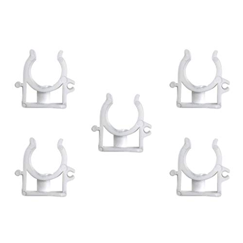 Preisvergleich Produktbild H HILABEE 5X PPR Rohrclips Rohrbefestigung Rohrschelle Rohrhalter Clip - weiß, 20mm