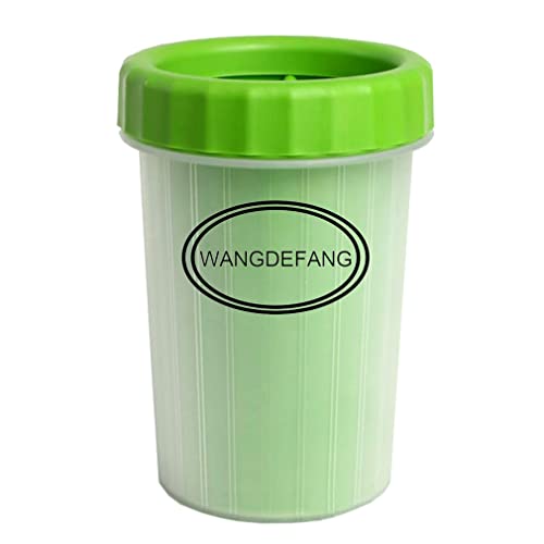 Dog Paw Cleaner for Dogs, WANGDEFANG Portable Dog Paw Washer, Dog Paw Protector, Wash Dirty Paws Pet Foot Cleaner Cup for Dog Cat Muddy Paws Grooming Medium Size (Green)