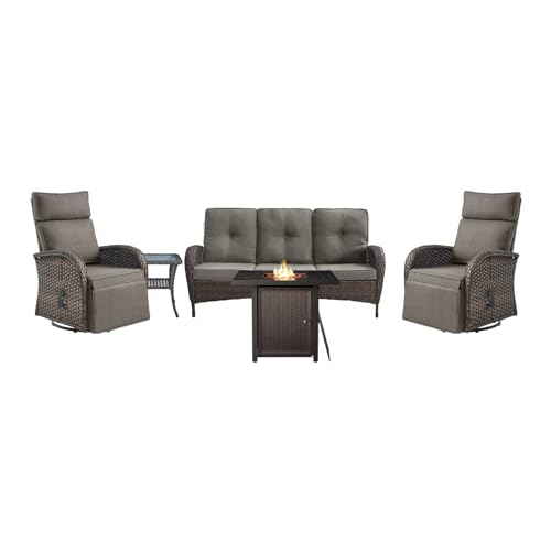Belord 5 Piece Wicker Patio Furniture Set with 30
